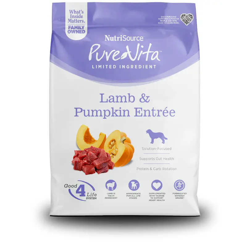 PureVita Grain Free Cordero y Calabaza 25 lb