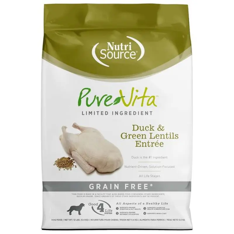 PureVita Grain Free Pato y Lentejas Verdes 25 lb