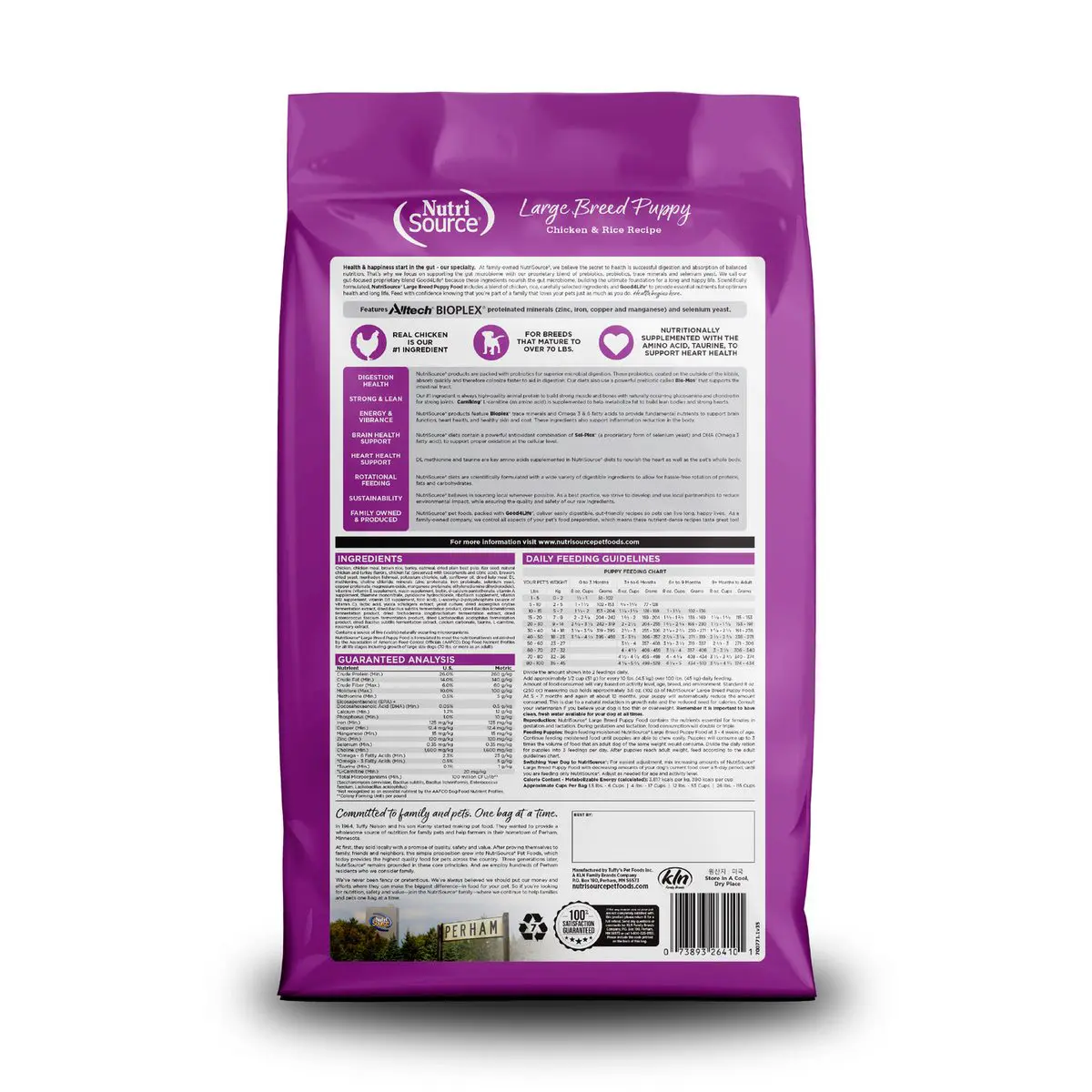 NutriSource Cachorro Raza Grande Pollo y Arroz 12 lb