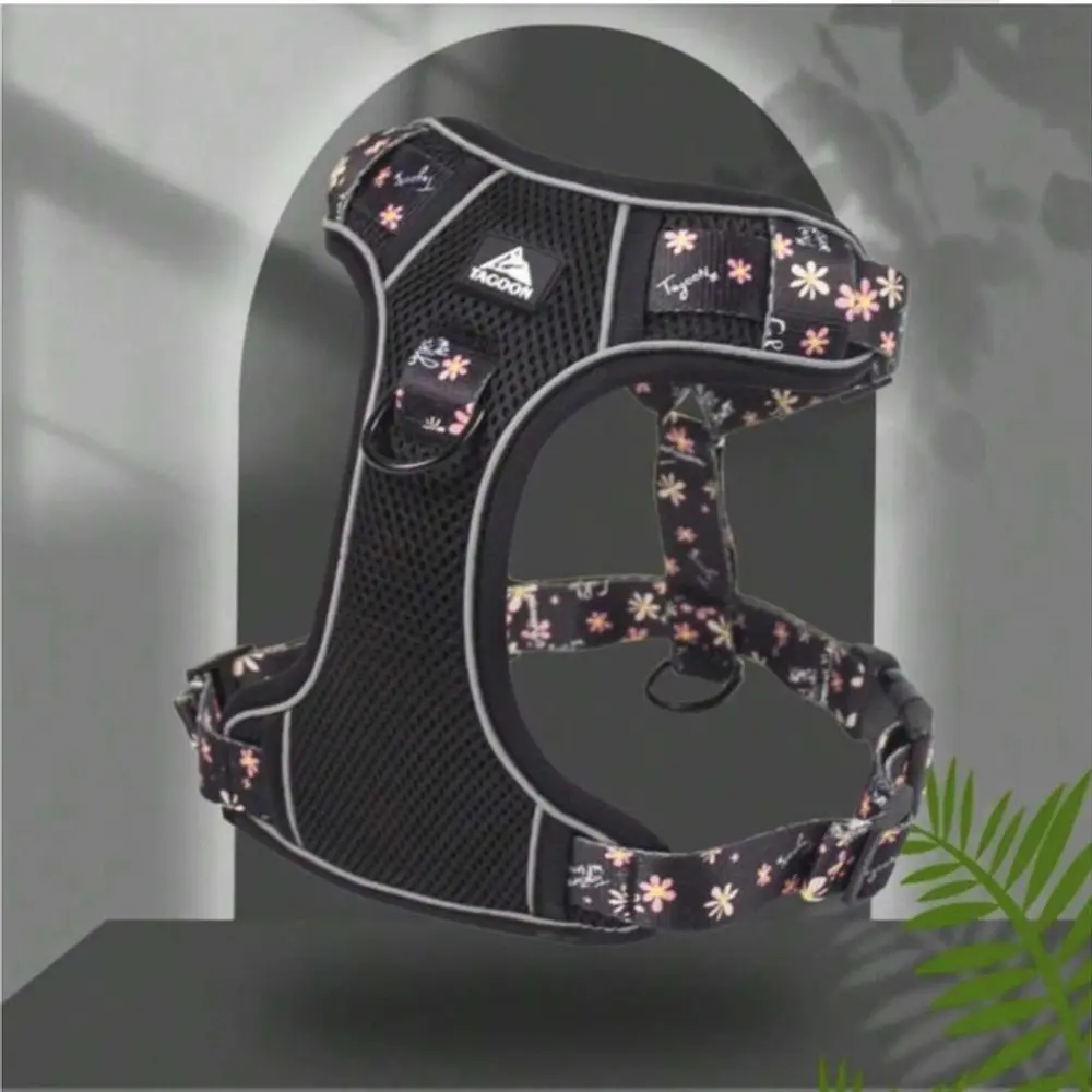 Pechera con borde reflectante - Negro floral