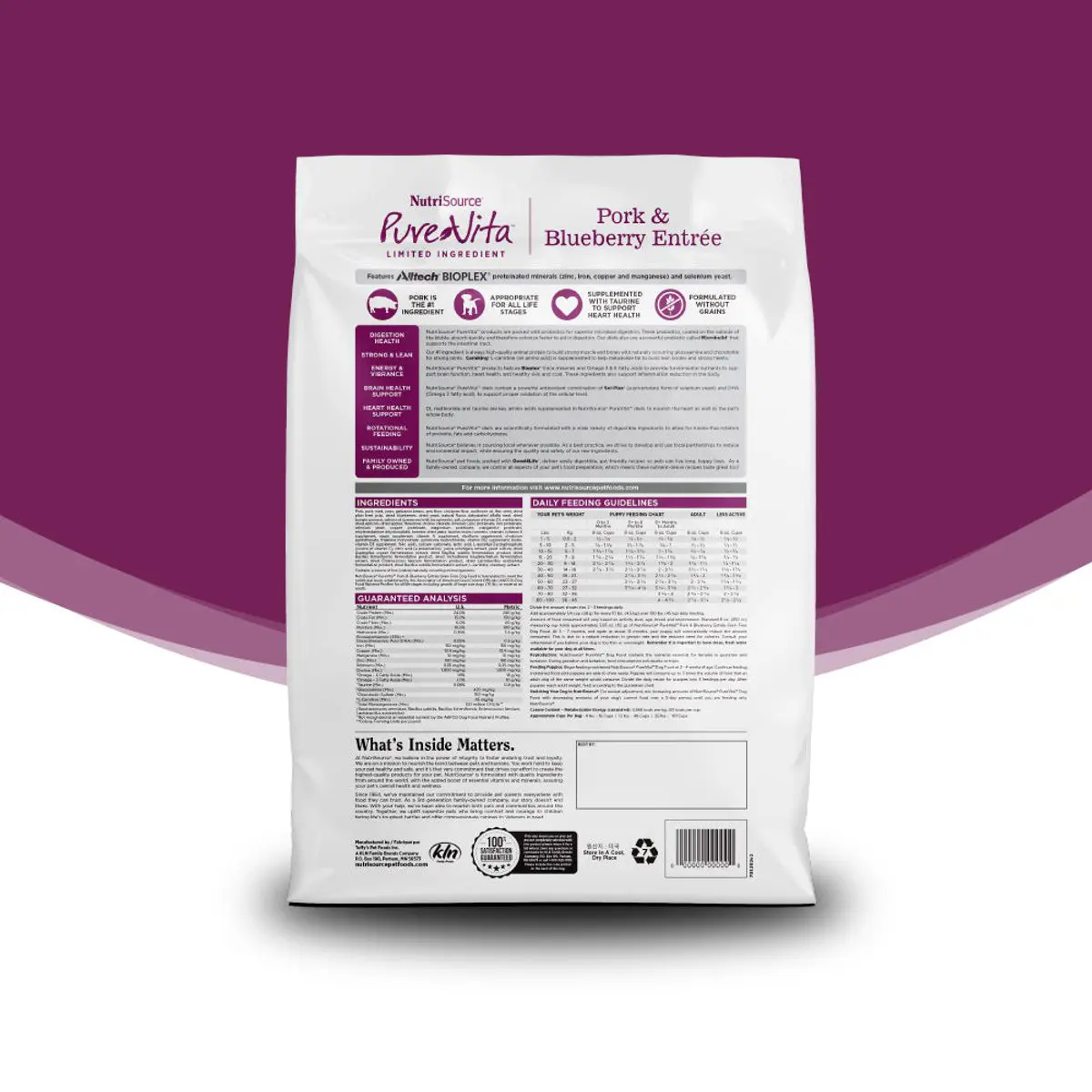 PureVita Grain Free Cerdo y Arándano Azul 12 lb